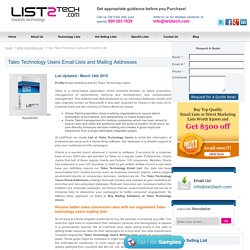 Taleo Technology Users List, Email Addresses, Mailing Database