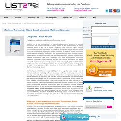 Marketo Technology Users List, Email Addresses, Mailing Database