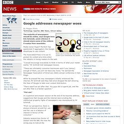 Google addresses newspaper woes