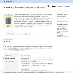 Science and Technology of Advanced Materials