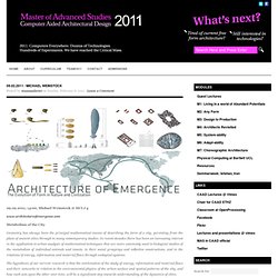 09.02.2011 / MICHAEL WEINSTOCK : MAS CAAD ETHZ 2010-2011 · ITA(Institute of Technology in Architecture), Faculty of Architecture ETH Zurich