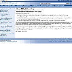 Technology Self-Assessment Tool (TSAT) - Office of Digital Learning