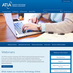 Webinars - Assistive Technology Industry Association
