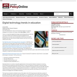 Digital technology trends in education