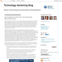 Technology Marketing Blog: Key Findings From IDC's 2011 Tech Marketing Benchmarks Study