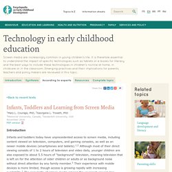Technology in early childhood education: Learning from screen media