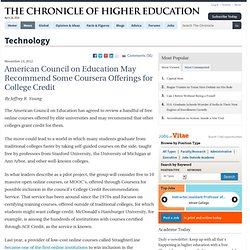 MOOC's Take a Major Step Toward College Credit - Technology