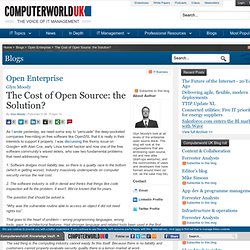 The Cost of Open Source: the Solution?
