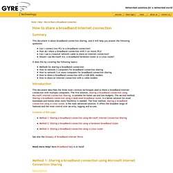 Gyre Technology - How to share a broadband internet connection