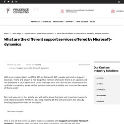 What are the different support services offered by Microsoft-dynamics - Prudence Technology is now Prudence Consulting