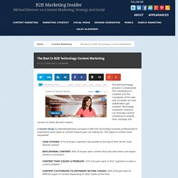 The Best In B2B Technology Content Marketing