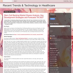 Recent Trends & Technology in Healthcare: Stem Cell Banking Market Shares Analysis, Key Development Strategies and Forecasts Till 2027