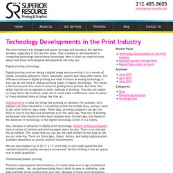 Technology Advancements for the Print Industry