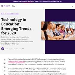 Technology in Education: Emerging Trends for 2020