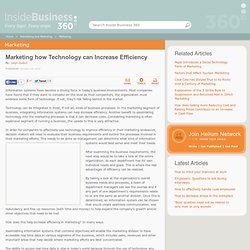 Marketing: How technology can increase efficiency - by Leigh Goessl
