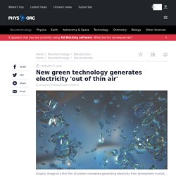 New green technology generates electricity 'out of thin air'