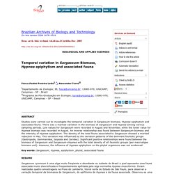 Braz. arch. biol. technol. vol.46 no.4 Curitiba Dec. 2003 Temporal variation in Sargassum Biomass, Hypnea epiphytism and associated fauna