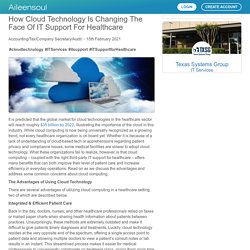 How Cloud Technology Is Changing The Face Of IT Support For Healthcare