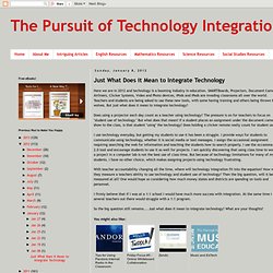 Just What Does it Mean to Integrate Technology