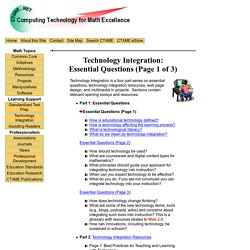 Technology Integration: Essential Questions (Page 1 of 2)