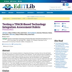 ITLib Digital Library → Testing a TPACK-Based Technology Integration Assessment Rubric