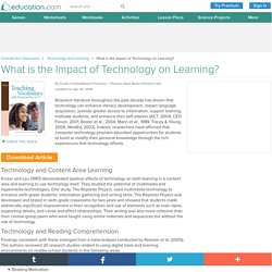 What is the Impact of Technology on Learning?