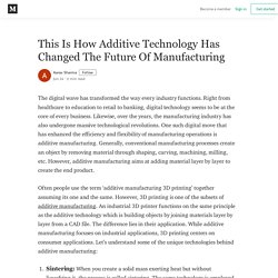 Get to Know How Additive Technology Has Changed The Future Of Manufacturing