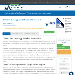 Green Technology Market Size And Forecast