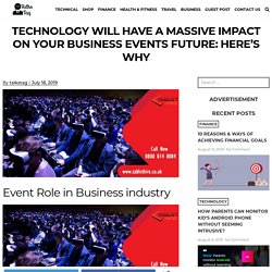 Why technology will have a massive impact on your Business events future?