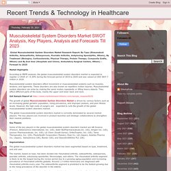 Recent Trends & Technology in Healthcare: Musculoskeletal System Disorders Market SWOT Analysis, Key Players, Analysis and Forecasts Till 2023
