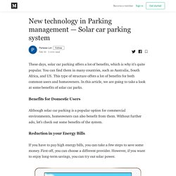 New technology in Parking management - Solar car parking system