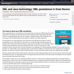 XML and Java technology: XML persistence in three flavors