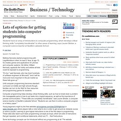 Lots of options for getting students into computer programming