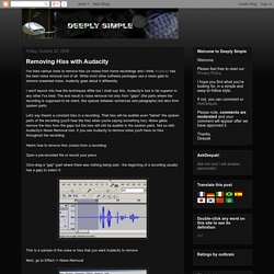 Technology Made Easy: Removing Hiss with Audacity