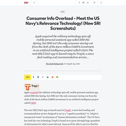 Consumer Info Overload - Meet the US Navy's Relevance Technology! (New SRI Screenshots)