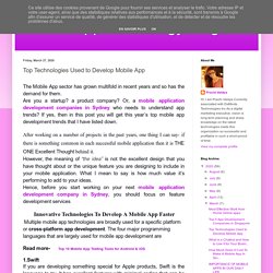 Mobile app technology blogs: Top Technologies Used to Develop Mobile App