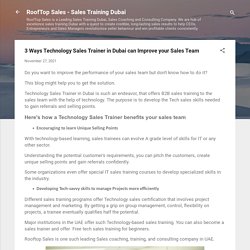 3 Ways Technology Sales Trainer in Dubai can Improve your Sales Team