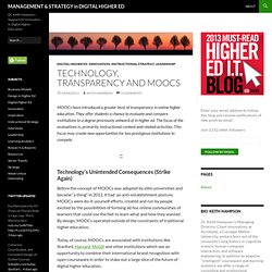 Technology, Transparency & MOOCs