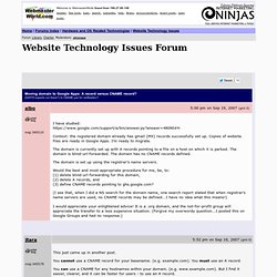 Moving domain to Google Apps: A record versus CNAME record? Website Technology Issues forum at WebmasterWorld