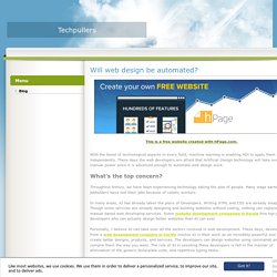 Will web design be automated?