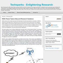 Techsparks - Enlightening Research: WSN Thesis Topics Help and Research Guidance