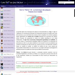 Les SVT au jour le jour: 1ère S, Thème 1 B : La tectonique des plaques : l’histoire d’un modèle