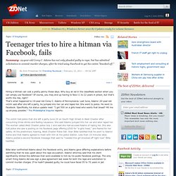 Teenager tries to hire a hitman via Facebook, fails