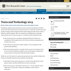 Teens and Technology 2013
