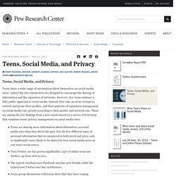 Teens, Social Media, and Privacy