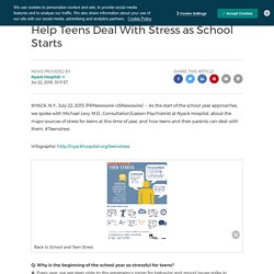 Help Teens Deal With Stress as School Starts