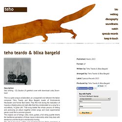 Teho Teardo – Teho Teardo & Blixa Bargeld