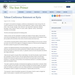 Tehran Conference Statement on Syria