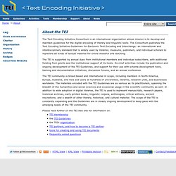 1 – TEI : Text Encoding Initiative