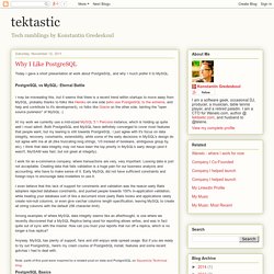 tektastic: Why I Like PostgreSQL